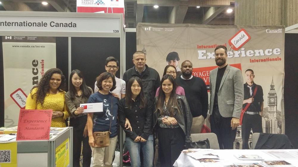 The Taipei Economic and Cultural Office in Canada, invited by International Experience Canada of Immigration, Refugee and Citizenship, Canada, actively promoted Canadian youths, participated in working holiday program at “Salon Études et séjours à l'étranger” in Montreal on October 12 & 13, 2017. 