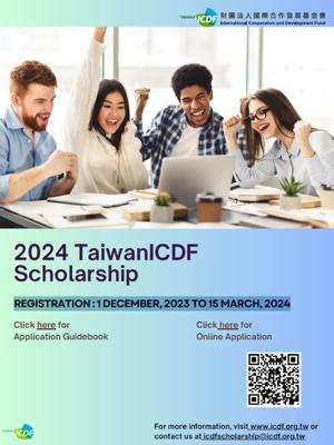 2024 TaiwanICDF Scholarship Program is open for application