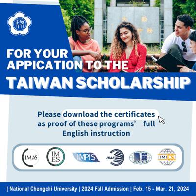 113th Academic Year Enrollment of National Chengchi University (NCCU) is open! Apply now until March 21st for the English-Taught Programs