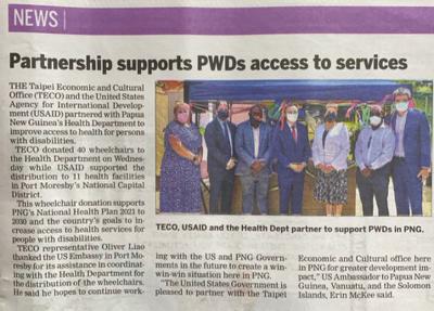 Teco, USAID and Health Department partner to support PWDs in PNG