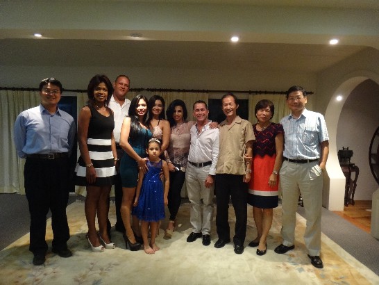 Ambassador Benjamin Ho of the ROC (Taiwan) hosted a dinner at his residence on August 28th, 2015, in honor of the Hon. Santiago Santino Castillo, Minister of State in the Ministry of Finance &amp; Economic Development of Belize. 