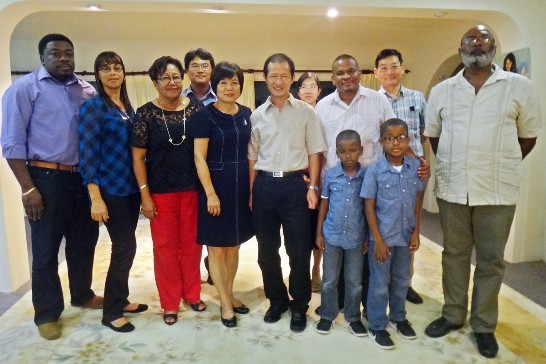 Ambassador Benjamin Ho of the ROC (Taiwan) invited Honorable Patrick Faber (Minister of Education, Science and Technology, Culture, Youth and Sport), Honorable Frank Mena (Minister of State for Public Service, Energy and Public Utilities) and Hon. Senator Dr. Carla Barnett and their family members to dinner at his residence on January 8th, 2016.