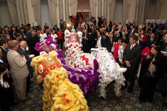 Lion dance at the reception