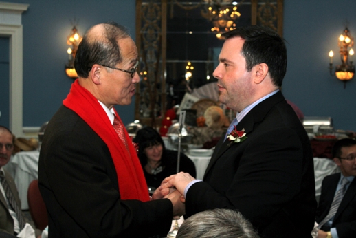 Dr. David Lee greeted Minister of Citizenship, Immigration and Multiculturalism Jason Kenney