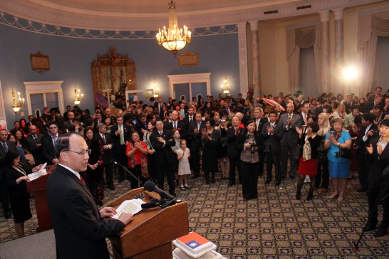 ROC (Taiwan) Representative Dr. C.K. Liu makes remarks at the reception
