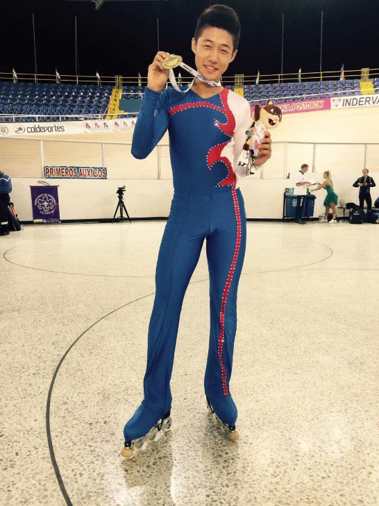 我國選手陳毅帆於「2015年世界花式溜冰錦標賽 」奪金。