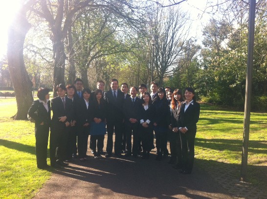 Representative Harry Tseng, pictured along with the TAITRA Trainees at DCU. He is joined by Mr. Donald Lu, TAITRA Representative in London, and Deputy Terence Flanagan, local politician.