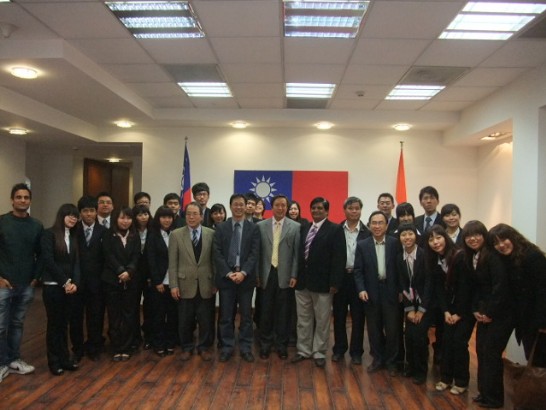 A 22-member study delegation from National Yunlin University of Science and Technology, which comprises 21 first research students in business managements, innovation and entrepreneurship, is led by Prof. Pan Wei-Hwa and visiting India from January 8-22, 2011. The delegation called on the Embassy on January 12. 
