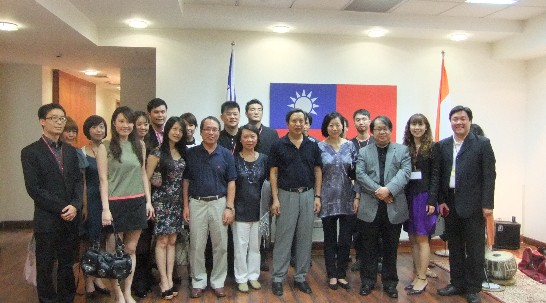 Amb. and Mrs. Ong, Deputy Representative and Mrs. Shih, with Ju Percussion Group