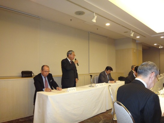 小樽日台親善協會會長斎田義孝於總會致詞