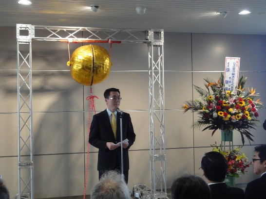 首航典禮長榮航空日本地區總經理王振興致詞。