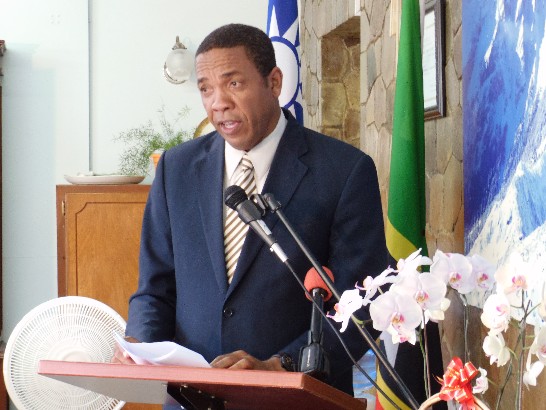 克國科技部Glenn Phillip部長致詞感謝我政府長期與克國政府在民生建設相關領域之各項合作。