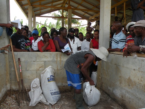 於示範堆肥舍現場示範堆肥製作之方法