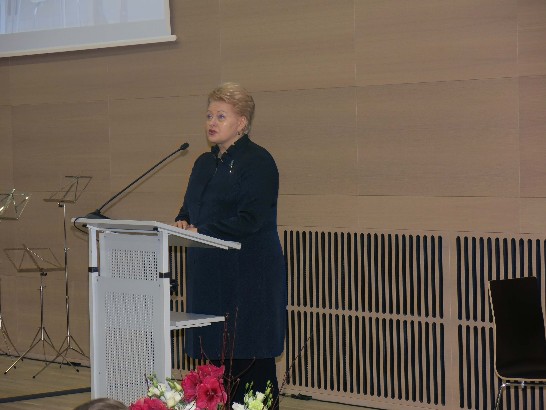 立陶宛總統Dalia Grybauskaite在威爾紐斯大學主辦