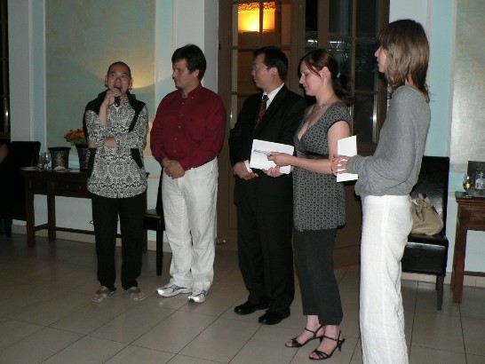 Director Tsai Ming-liang speaks in the reception