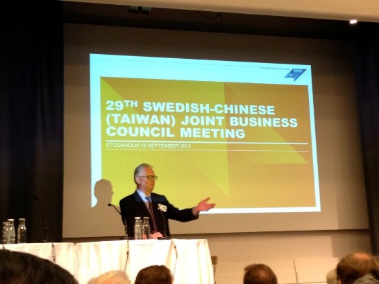 第29屆台瑞典經濟合作會議瑞典(台灣)主席Kurt Hellström致歡迎詞