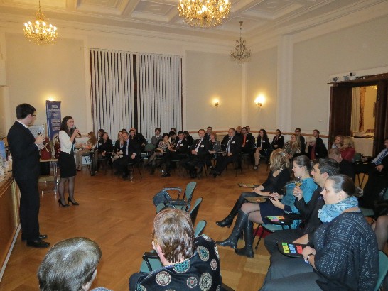 Amb CHANG elaborates "East China Sea Peace Initiative" during an academic meeting on international Relations held in Smolenice Castle on Dec. 4, 2014