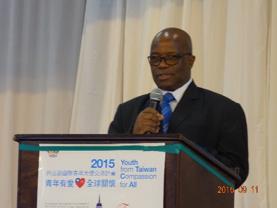 9月11日上午史大校長於青年大使在該校演出時致詞