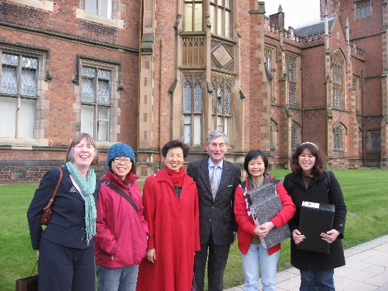 Representative Chang (third from left) meets with Ellen Douglas-Cowie, Vice Chancellor of Queen’s University Belfast (first left) and Lord Rogan (third from right) March 18.