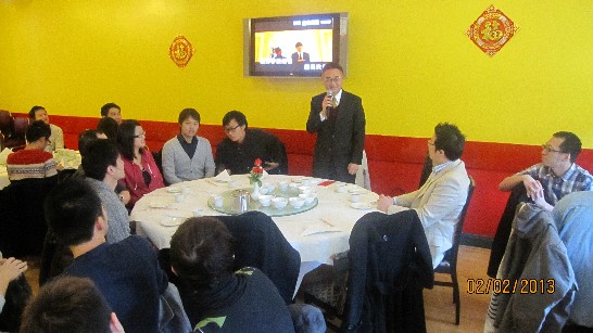 蘇總領事於格拉斯哥地區臺灣同學會新年餐會致詞。
