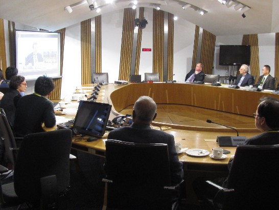 蘇格蘭議會友台小組於2015年10月7日第3次會議播放馬英九總統與歐洲議會議員視訊會議並進行座談