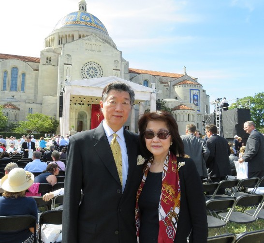 Representative and Mrs. Shen attend the canonization ceremony hosted by Pope Francis on September 23, 2015, in honor of Junípero Serra, a Franciscan Friar.