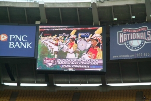 Taipei First Girl's High School Band performs before a Washington Nationals baseball game in R.F.K. stadium on July 3, 2006.