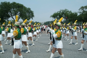 Taipei First Girl's High School Honor Guard  marches down Constitution Avenue during the 2006 Independence Day Parade in Washington, D.C.