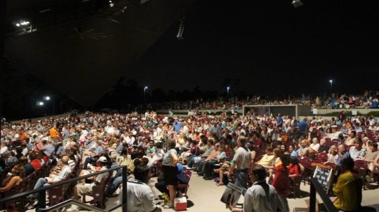 Taiwan percussionist Lin performs to a large crowd at Miller Outdoor Theatre