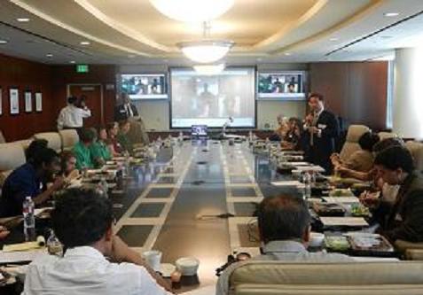 14 Taiwan Alumni Association members attended the meeting in person. Another four as far away as Taiwan, Korea, and Germany participated via live teleconference using state-of-the-art technology