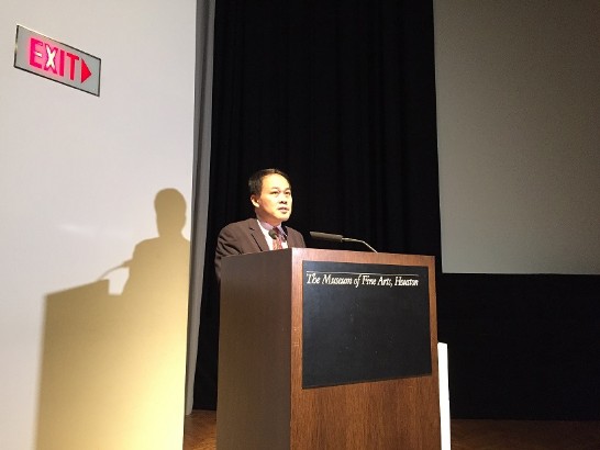 駐休士頓辦事處黃敏境處長於「休士頓美術館」出席「刺客聶隱娘」電影試映會致詞宣揚台灣文化軟實力。