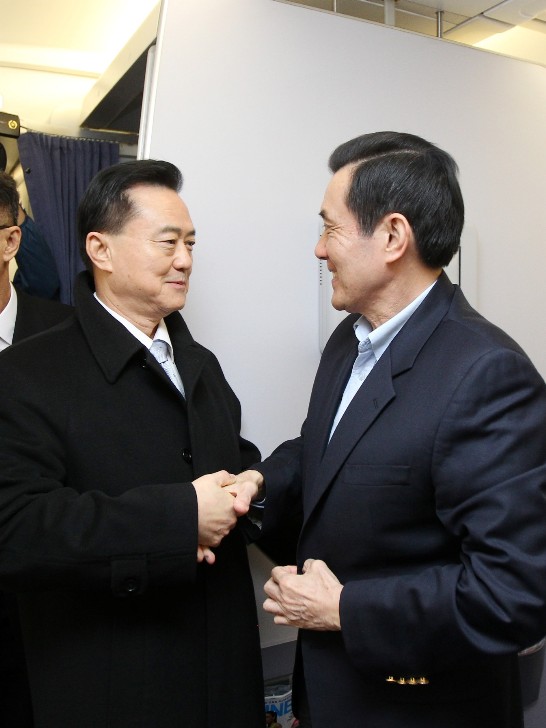 王大使登機恭迎馬總統