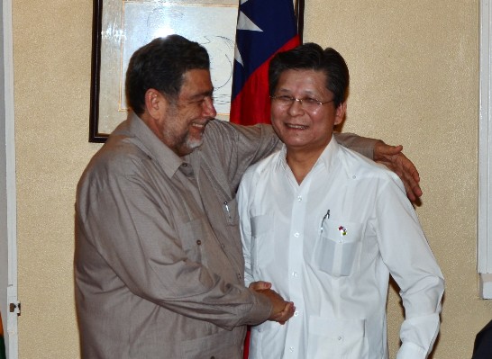 Dr. Prime Minister the Hon. Ralph E. Gonsalves and H.E. Ambassador Weber V.B. Shih