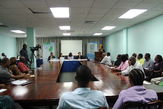 The Embassy worked with Invest SVG to arrange for Emma Huang, Sales Manager of Speedtech Energy Company, to present solar and LED product at the conference room of the Minister of Foreign Affairs, Foreign Trade, Commerce and Information Technology on June 15, 2015.