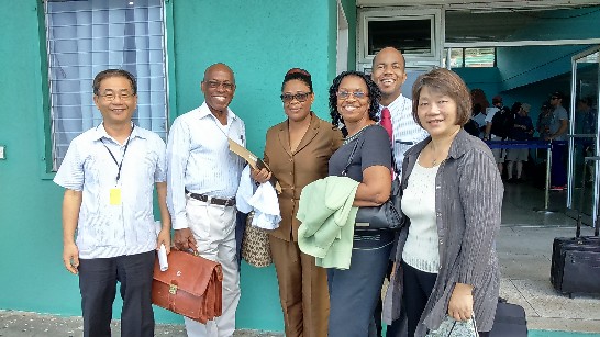 Amb. And Mrs. Baushuan Ger with the official Delegation of St. Vincent and the Grenadines, led by Sir Louis Straker, Deputy Prime Minister and Minister of Foreign Affairs, to attend the inauguration ceremony of the 14th-term President and Vice President of the Republic of China