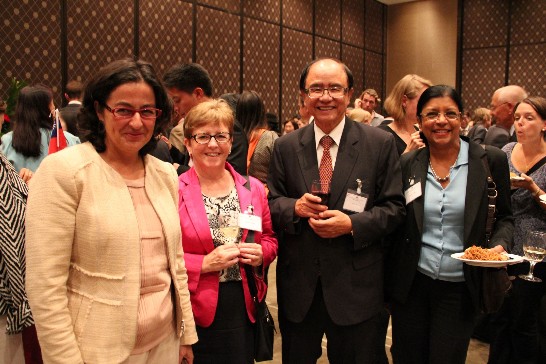 Ambassador Lin with WTO DG Office Ms. A Gonzalez at Double Tenth reception.