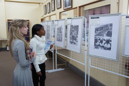 The photos of "A Photo Journey through 100 Years of ROC" displyed in the VTC Library.