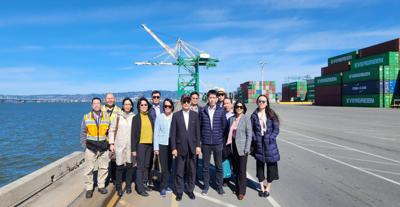 賴處長銘琪偕同仁於3月13日參訪北加州奧克蘭港長榮海運專屬碼頭