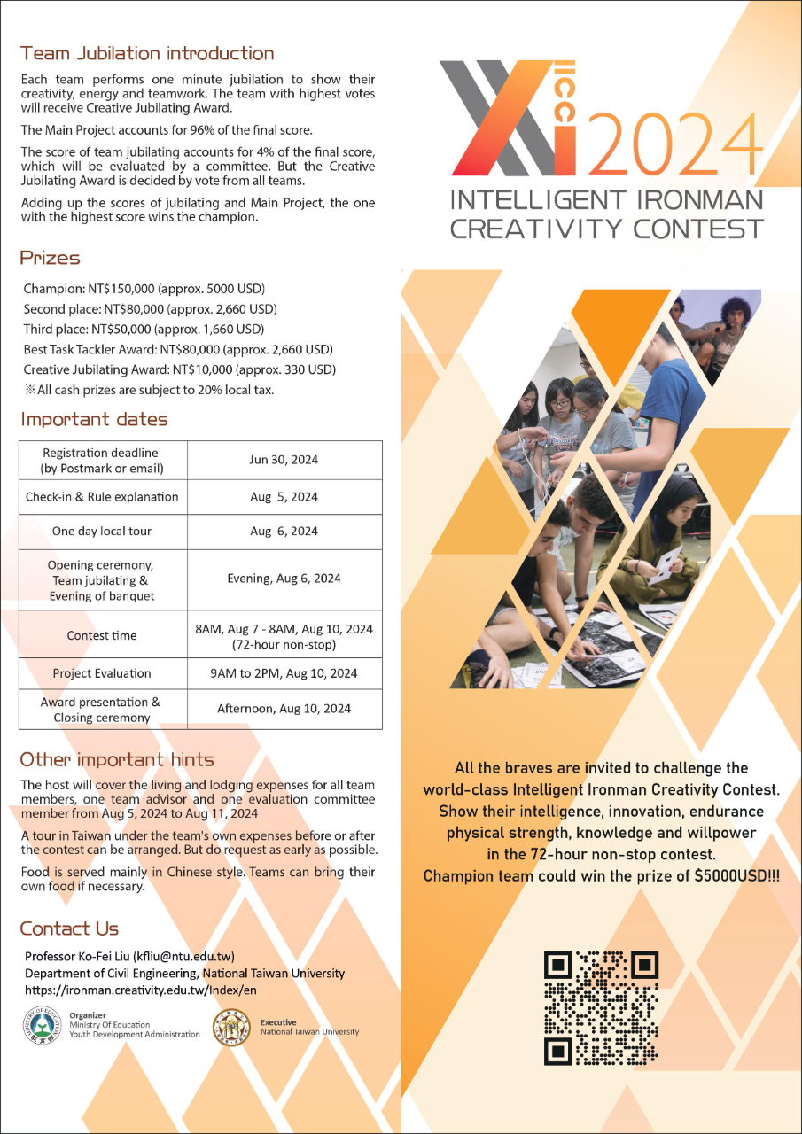 Call for applications: 2024 Intelligent Ironman Creativity Contest1