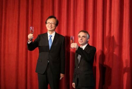 Wu Chih-Chung et Benoît Guidée lors de la réception pour célébrer la fête nationale française