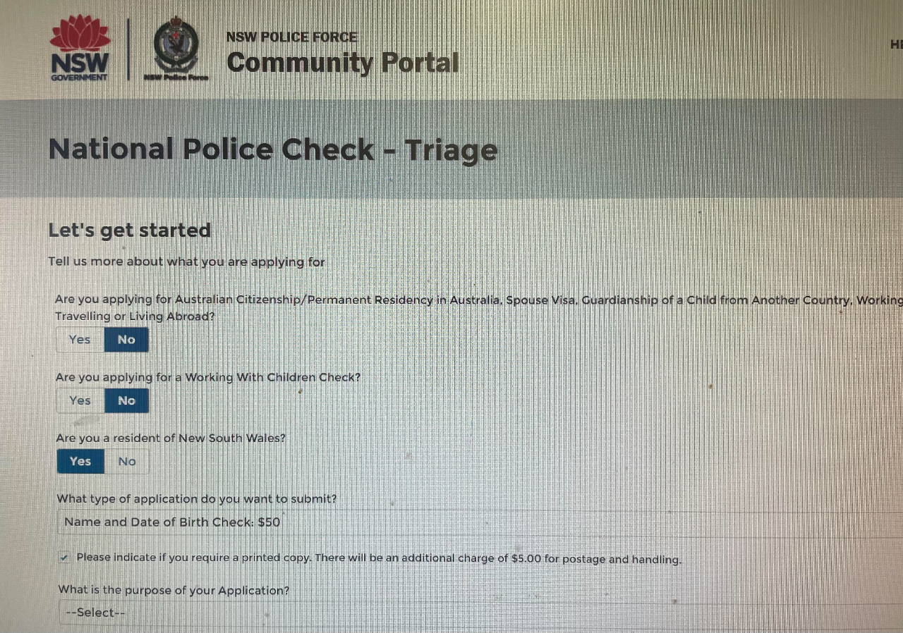 police check portal