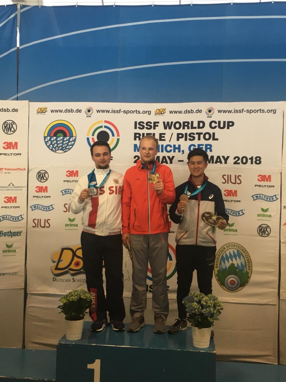 2018年世界盃射擊賽我國選手呂紹全榮獲男子10公尺空氣步槍銅牌