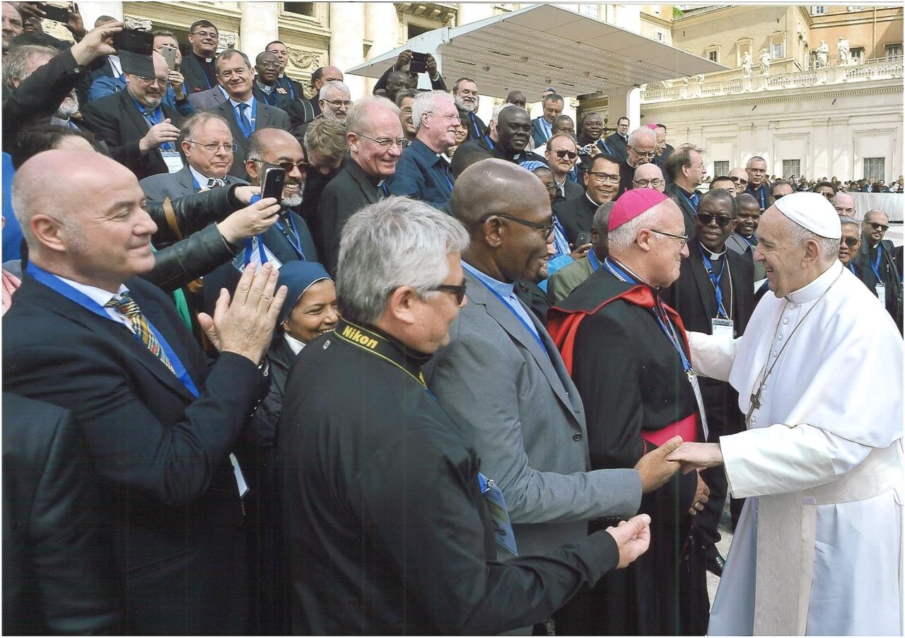 暱稱「巧克力神父」的高福南5月31日代表台灣到梵蒂岡參加「宗座傳信善會年度大會」，並在會後獲得教宗方濟各接見。