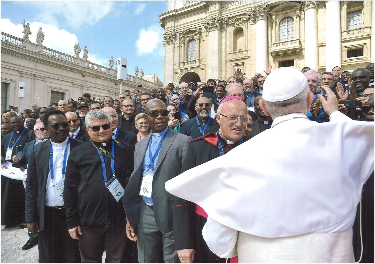 暱稱「巧克力神父」的高福南5月31日代表台灣到梵蒂岡參加「宗座傳信善會年度大會」，並在會後獲得教宗方濟各接見。