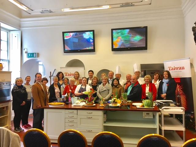 Representative Tu with Professor Chen, Mr. Li and guests after the demonstration at Howth Castle Cookery School