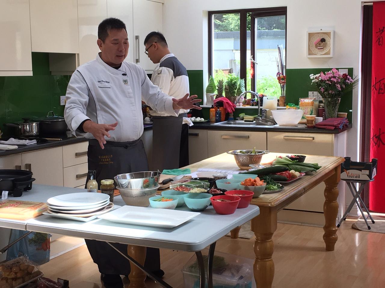 Professor Chen demonstrating his culinary skills at the “Dublin School of Mandarin Chinese”