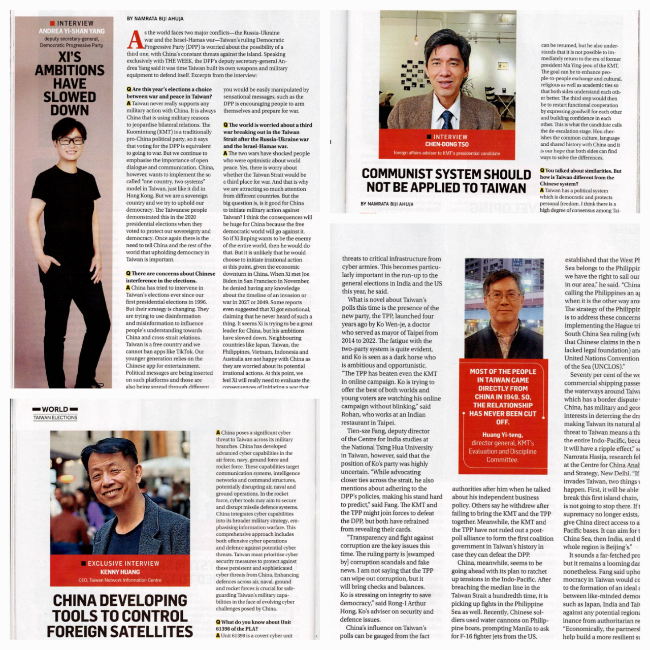 葛大使葆萱接受印度新聞雜誌專訪 我國總統大選展現台灣民主韌性 和平穩定是印太區域最大共識