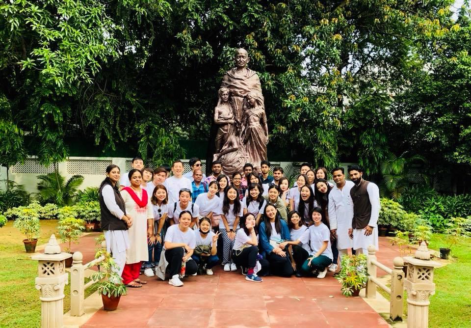 Taiwan Youth Ambassadors visit Gandhi Smriti with their Indian friends Sept. 2.