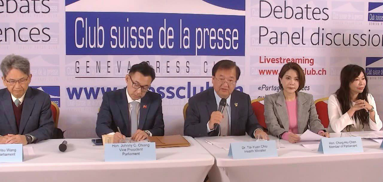 WHA開議當天，衛福部長邱泰源在日內瓦召開國際記者會，向國際傳達台灣人民參與WHA的心聲。  
邱部長指出，聯合國大會第2758號決議未授權中國在聯合國體系代表台灣，台灣在公衛及數位醫療的堅強實力，有助世界防範下一波大流行病。因此，邀請台灣參與WHA至關重要。 
立法院副院長江啟臣及跨黨派民意代表：立法委員陳菁徽、立法委員王正緒及立法委員林憶君也在場聲援。