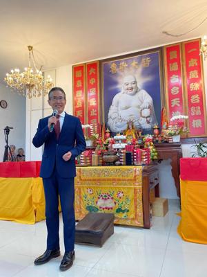 O Sr Cônsul, Luís Kuang Jong Fong participar da comemoração do Nascimento da Mazu em 2024.